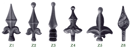 Zaunspitzen Nr. 1 bis 6